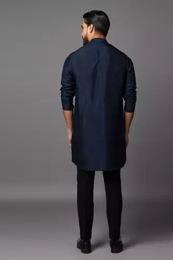 Ethereal wings navy blue kurta pajama set