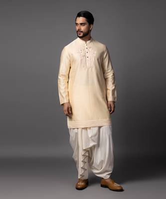 Divine leela peach kurta dhoti set 1