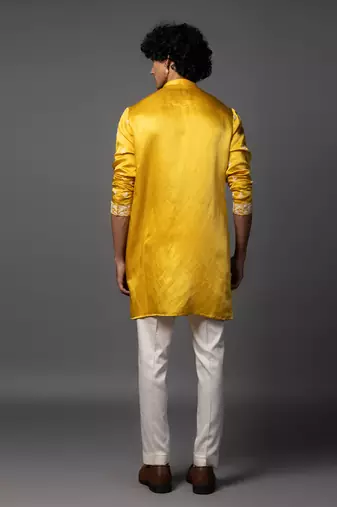Sunlit grace yellow kurta pajama set