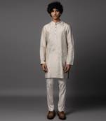 Floral dusk grey kurta pajama set