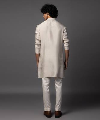Floral dusk grey kurta pajama set 5