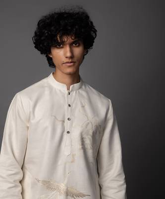 Linen luxe ivory kurta pajama set 2