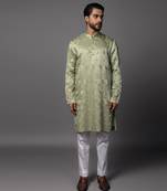 Sparkling jade mint green kurta pajama set