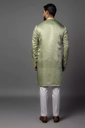 Sparkling jade mint green kurta pajama set