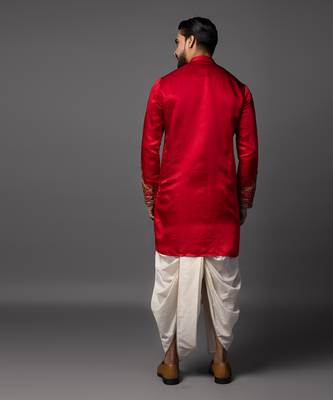 Vermelion threads red kurta pajama set 2