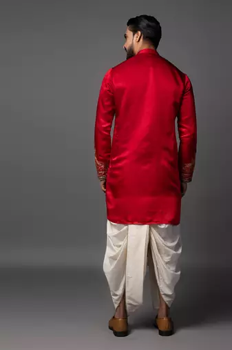 Vermelion threads red kurta pajama set