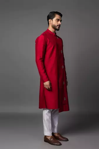 Vermelion threads red kurta pajama set