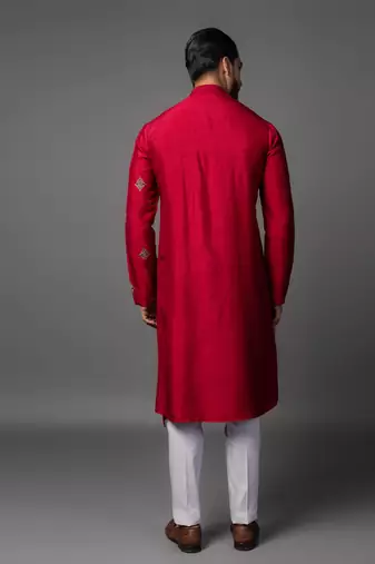 Vermelion threads red kurta pajama set