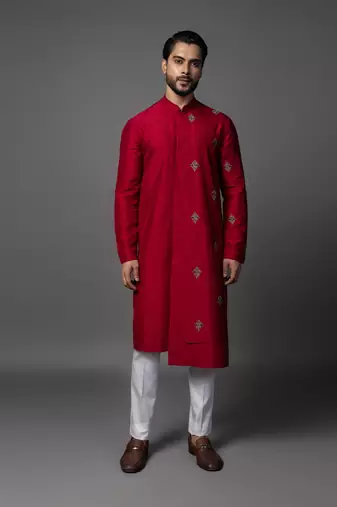 Vermelion threads red kurta pajama set