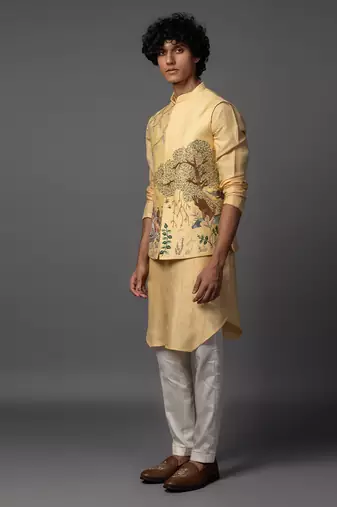Ram sita yellow kurta jacket set