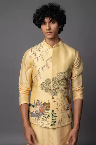 Ram sita yellow kurta jacket set