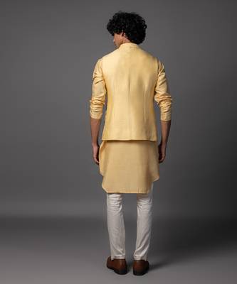 Ram sita yellow kurta jacket set 5