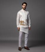 Arjun krishna white kurta jacket set