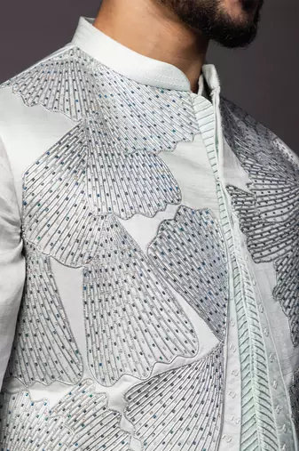Petals blue kurta jacket set