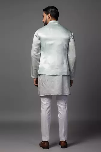 Petals blue kurta jacket set