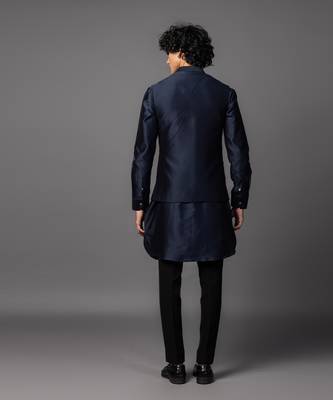Lines navy kurta jacket set 2