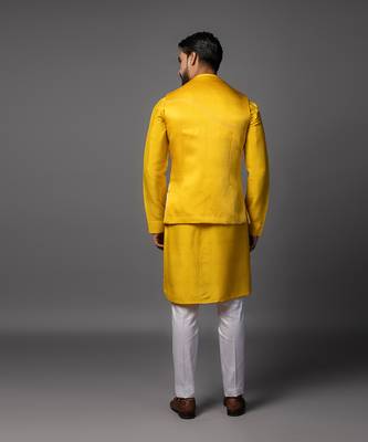 Dahlia yellowkurta jacket set 3