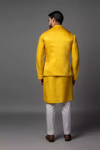 Dahlia yellowkurta jacket set