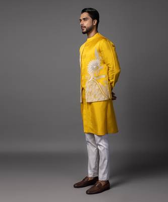Dahlia yellowkurta jacket set 4