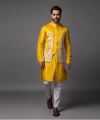 Dahlia yellowkurta jacket set 5