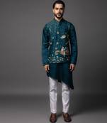 Shiv parvati milan blue kurta jacket set