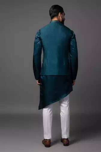 Shiv parvati milan blue kurta jacket set