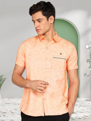 Men's slim fit linen cotton casual shirt | half sleeves shirt for men 1