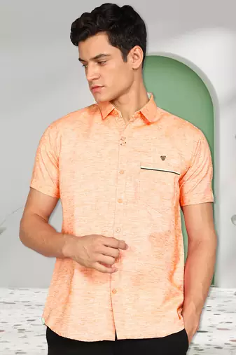 Men's slim fit linen cotton casual shirt | half sleeves shirt for men