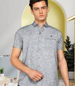 Men's slim fit linen cotton casual shirt | half sleeves shirt for men