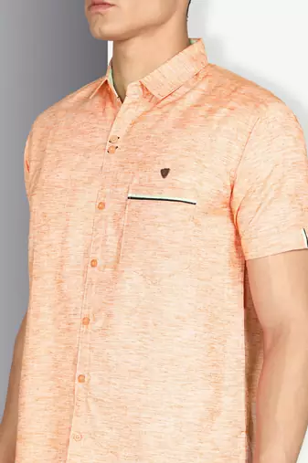Men's slim fit linen cotton casual shirt | half sleeves shirt for men