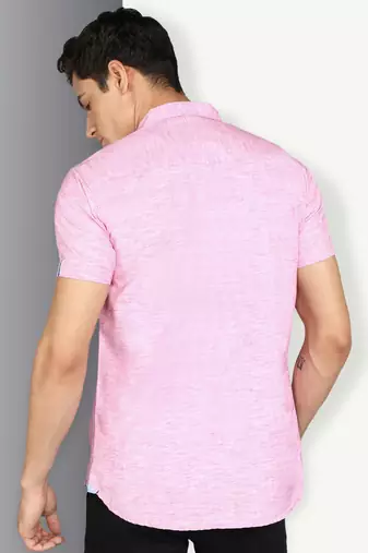 Men's slim fit linen cotton casual shirt | half sleeves shirt for men