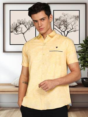 Men's slim fit linen cotton casual shirt | half sleeves shirt for men 1