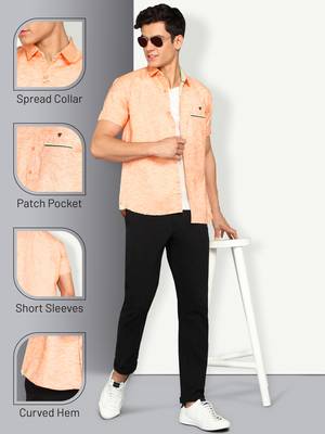 Men's slim fit linen cotton casual shirt | half sleeves shirt for men 5