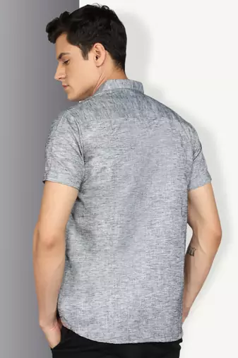 Men's slim fit linen cotton casual shirt | half sleeves shirt for men