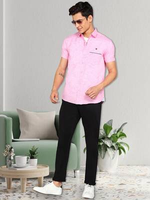 Men's slim fit linen cotton casual shirt | half sleeves shirt for men 3