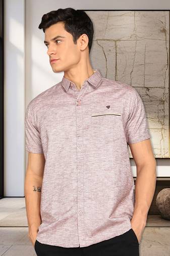 Men's slim fit linen cotton casual shirt | half sleeves shirt for men