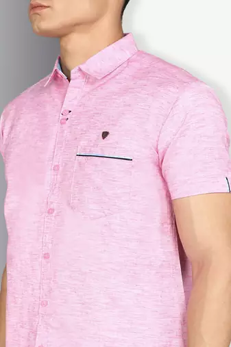 Men's slim fit linen cotton casual shirt | half sleeves shirt for men