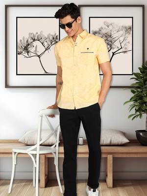 Men's slim fit linen cotton casual shirt | half sleeves shirt for men 3