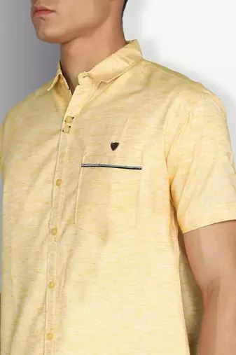 Men's slim fit linen cotton casual shirt | half sleeves shirt for men