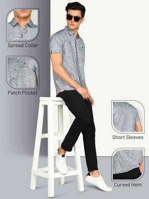 Men's slim fit linen cotton casual shirt | half sleeves shirt for men 5