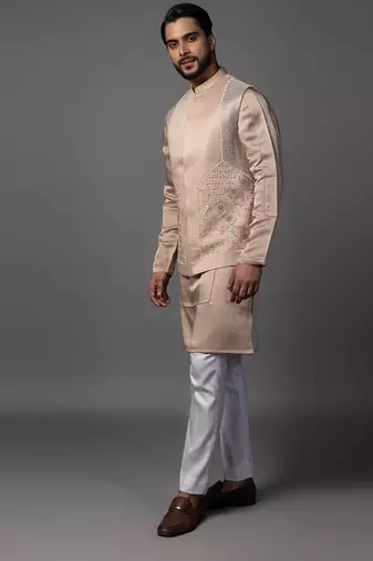 Kasuti butterfly pink kurta jacket set
