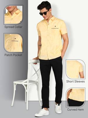 Men's slim fit linen cotton casual shirt | half sleeves shirt for men 5