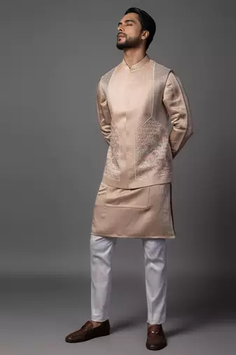 Kasuti butterfly pink kurta jacket set