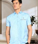 Men's slim fit linen cotton casual shirt | half sleeves shirt for men