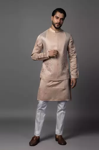 Kasuti butterfly pink kurta jacket set