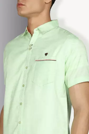 Men's slim fit linen cotton casual shirt | half sleeves shirt for men