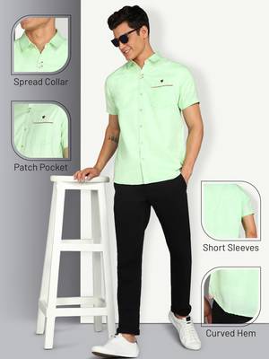 Men's slim fit linen cotton casual shirt | half sleeves shirt for men 5