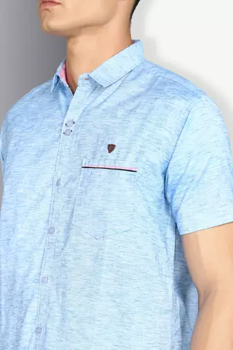 Men's slim fit linen cotton casual shirt | half sleeves shirt for men