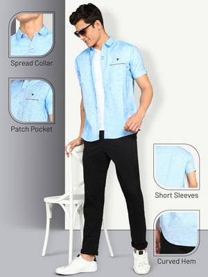 Men's slim fit linen cotton casual shirt | half sleeves shirt for men 5