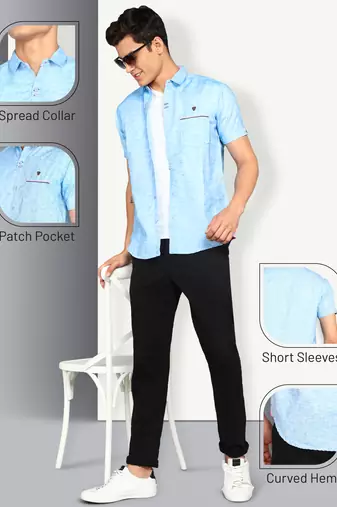 Men's slim fit linen cotton casual shirt | half sleeves shirt for men
